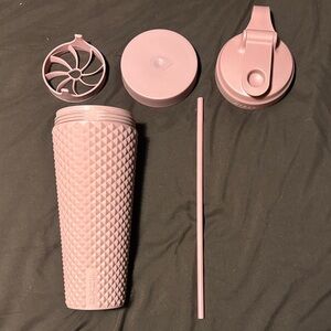 Pink Textured Tumbler with Straw: Hydrojug
